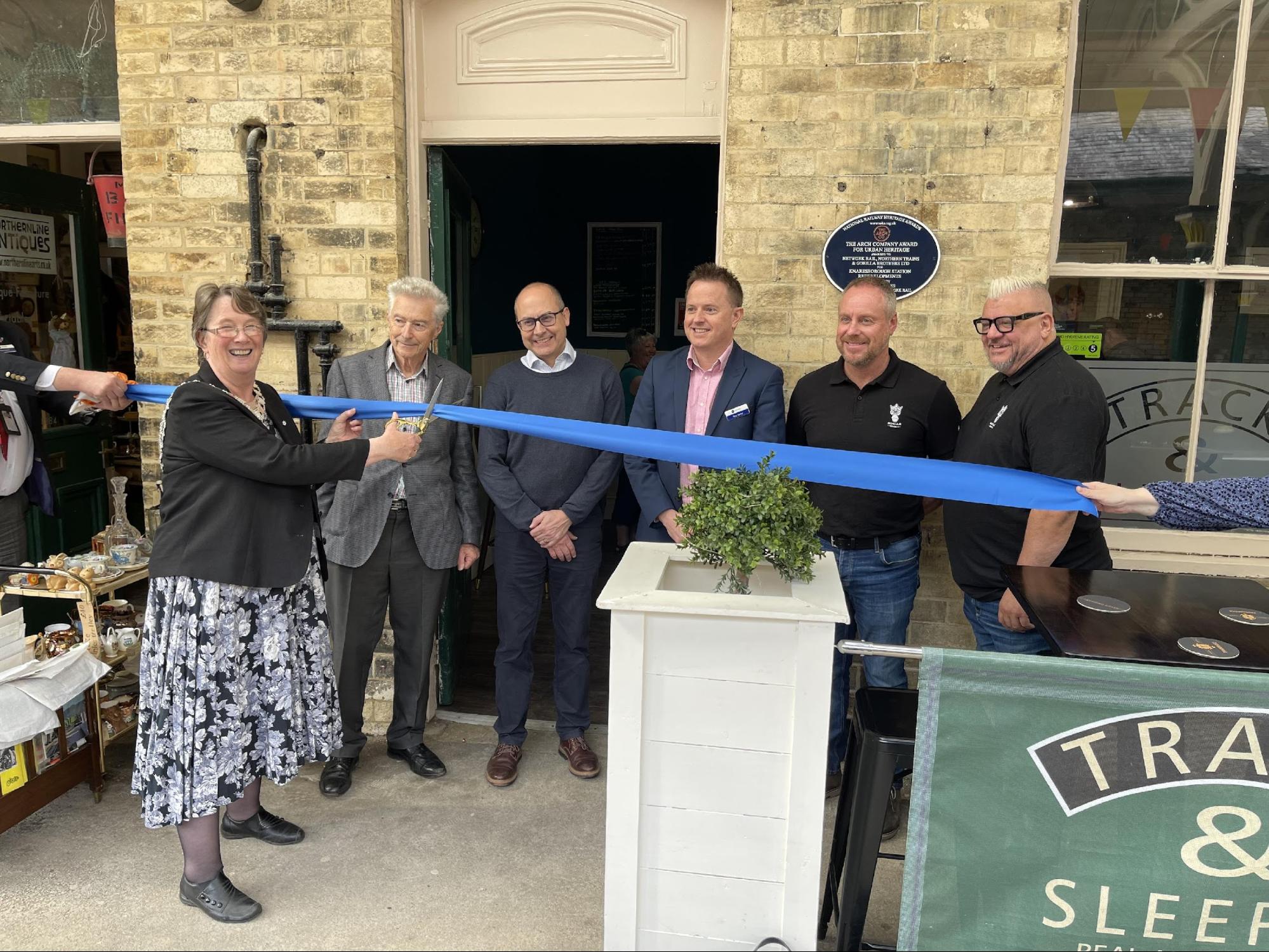 The plaque at Knaresborough station