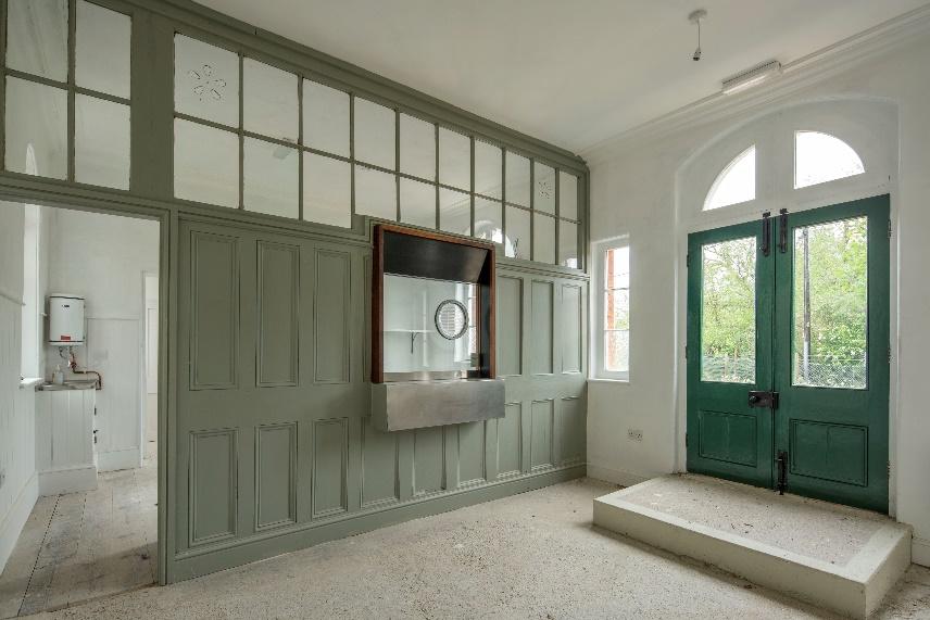 The restored former ticket office frontage