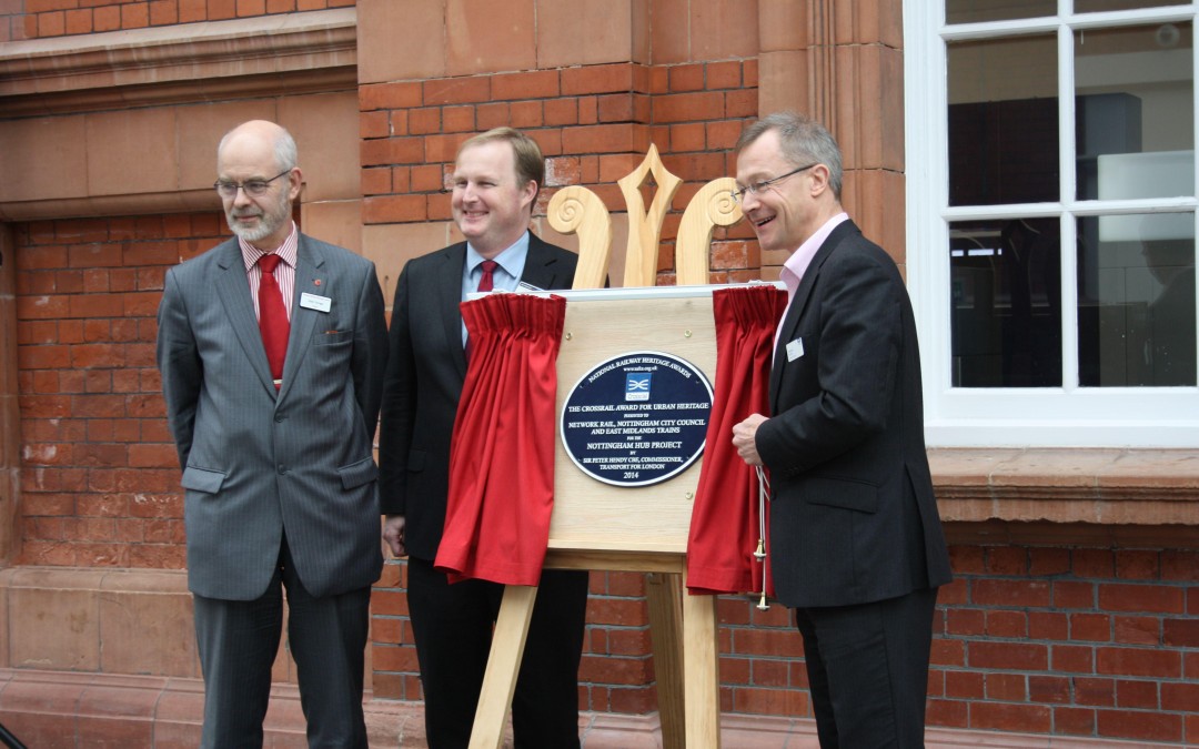National Railway Heritage Award plaque unveiled at Nottingham Station
